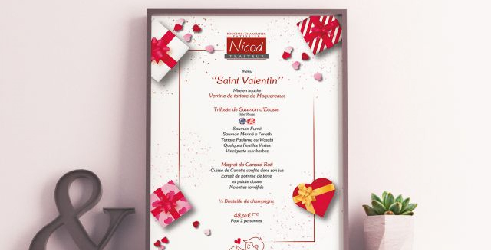 Menu spécial "Saint Valentin" Nicod Traiteur