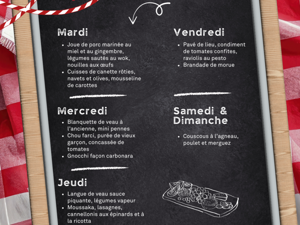 Nos "Plats du jour" pour une semaine riche en saveur !