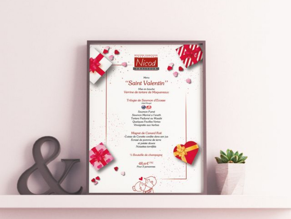 Menu spécial "Saint Valentin" Nicod Traiteur