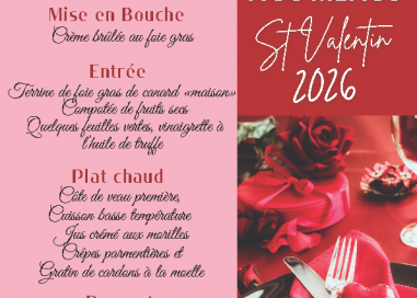 Fêtez l'amour avec notre Menu Spécial Saint-Valentin !